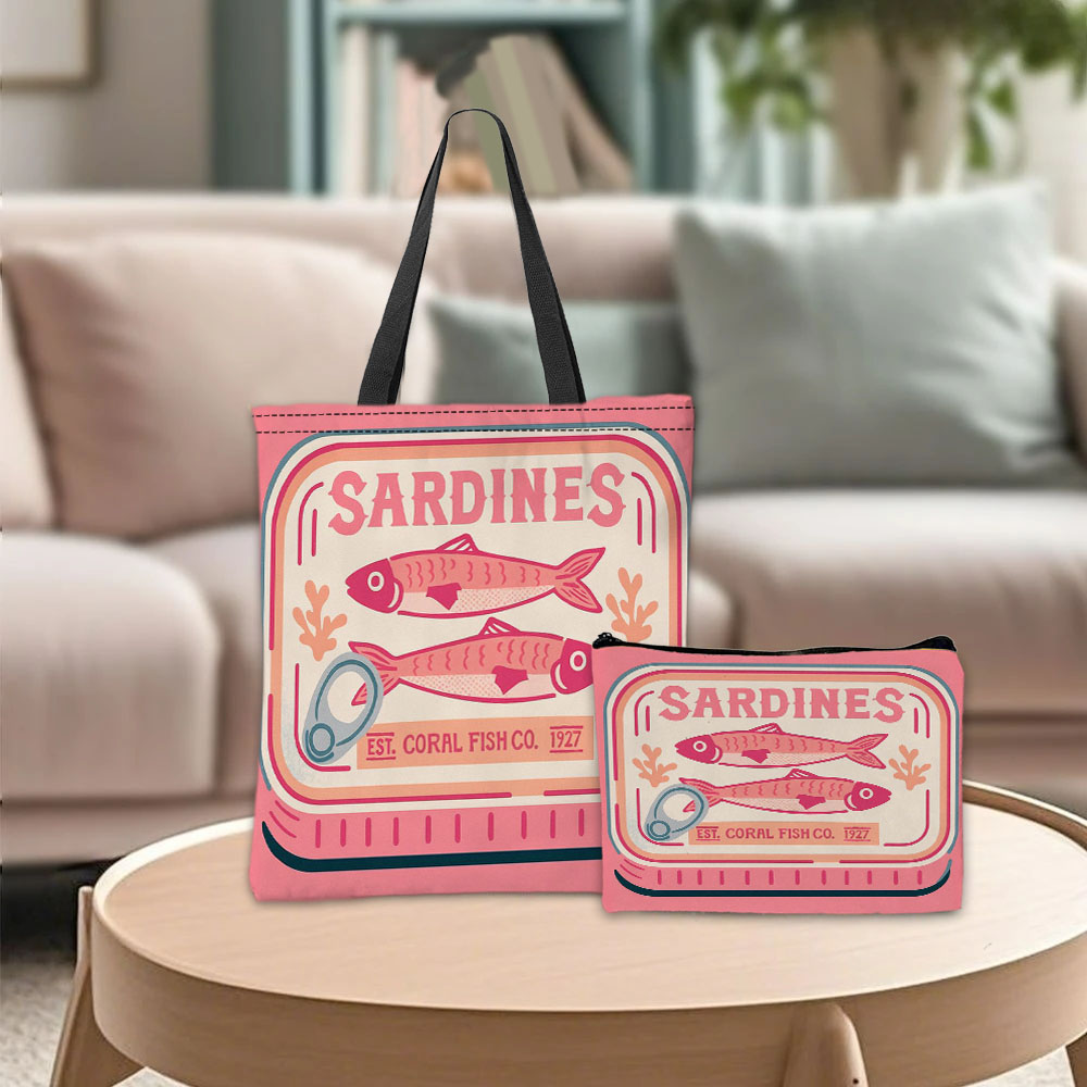 Cosmetic Bags - Grillige Sardines Roze Handtas Cosmetisch Etui
