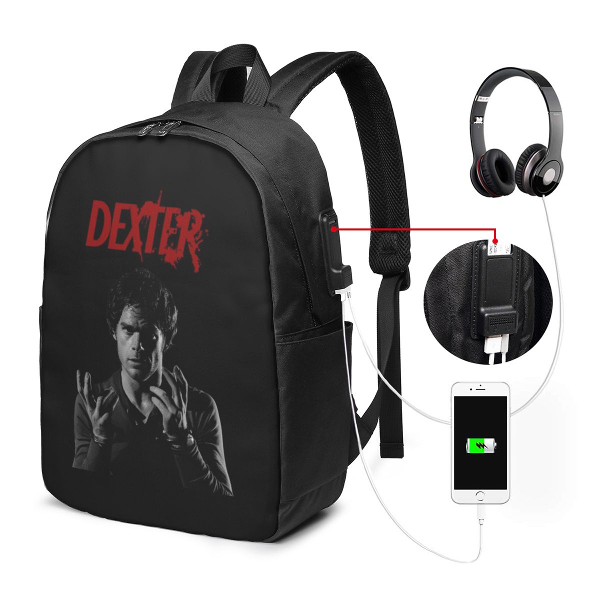 Travel Bags - Movie Dexter Morgan Rugzak Reisnotebooktas Computer